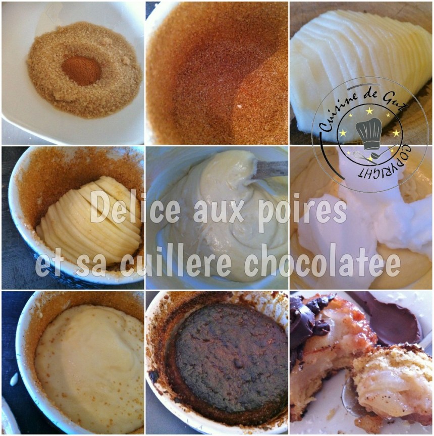 Délice aux poires et cuillère chocolat