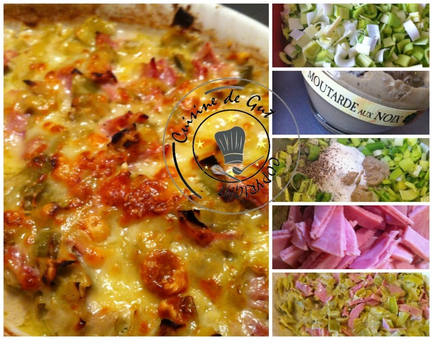 Gratinée de poireaux moutarde aux noix2