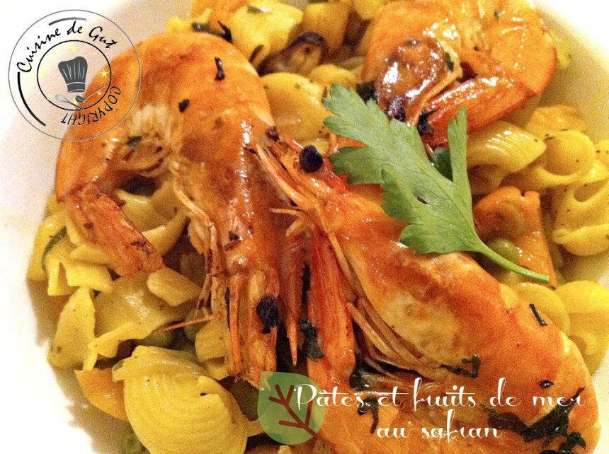 Pâtes et fruits mer au safran1