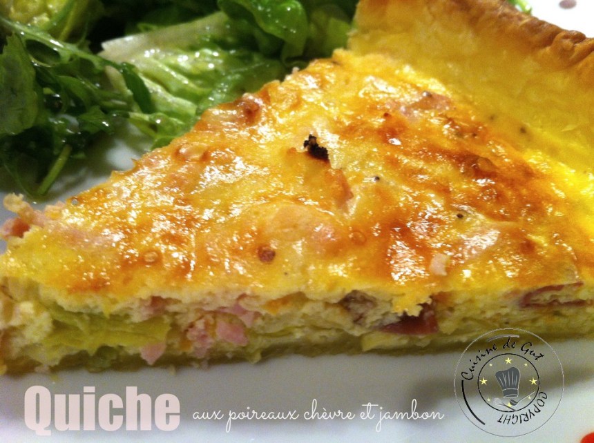 Quiche aux poireaux chèvre jambon