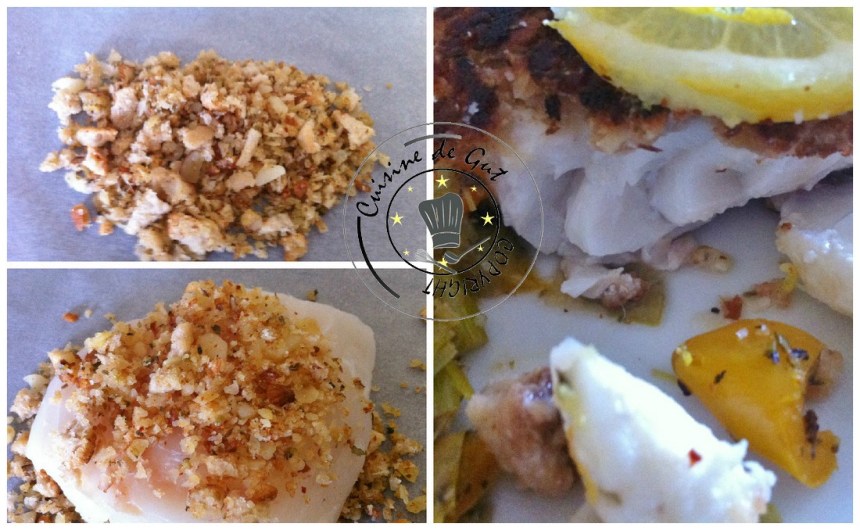 Cabillaud et crumble collage
