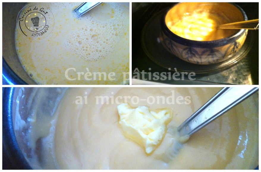 Crème pâtissière micro ondes collage