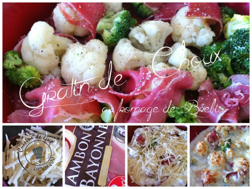 Gratin de choux au fromage de brebis collage