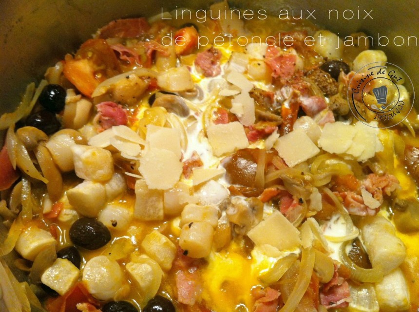 Linguines aux noix de pétoncle et jambon 2