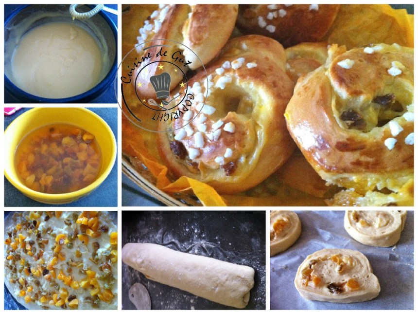 Pains aux raisins et abricots secs collage