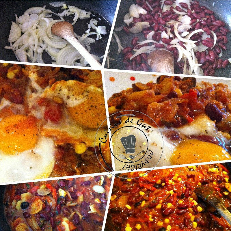 Poêlée mexicaine aux oeufs collage