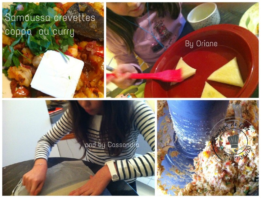 Samoussas crevettes coppa au curry collage