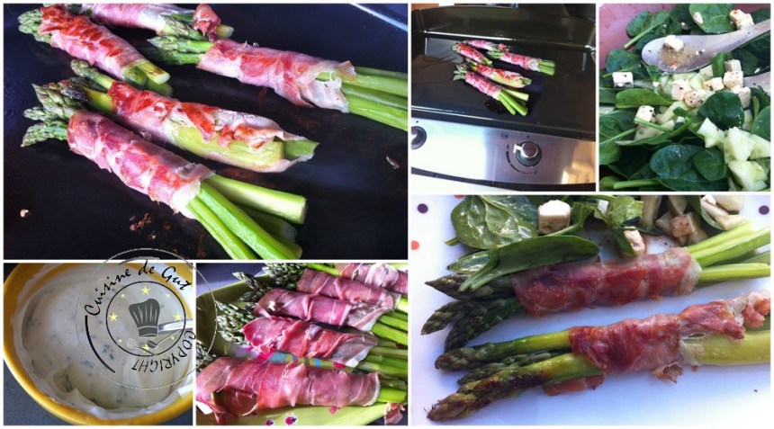 Asperges grillées dans leur robe de jambon cru2