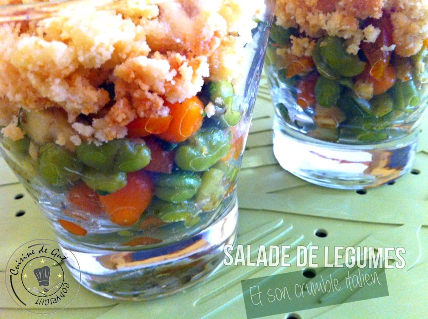 Salade de légumes et son crumble italien