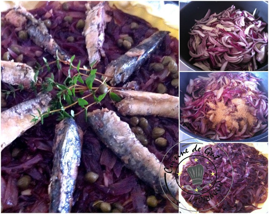 Pissaladière aux oignons rouges et sardines réalisation