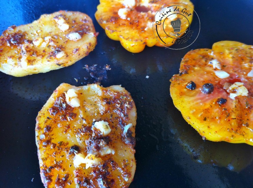 Plancha de Tomates ananas et pommes de terre aux épices
