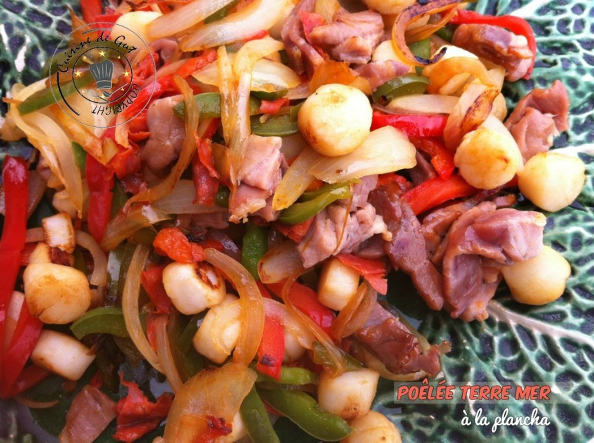 Poêlée terre mer à la plancha cuite