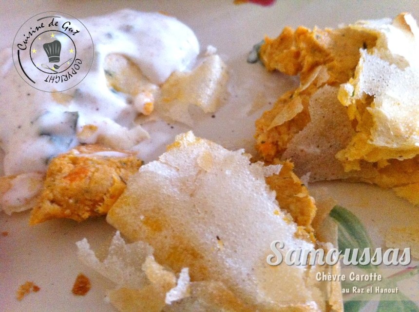 Samoussas chèvre carotte raz el hanout dégustation
