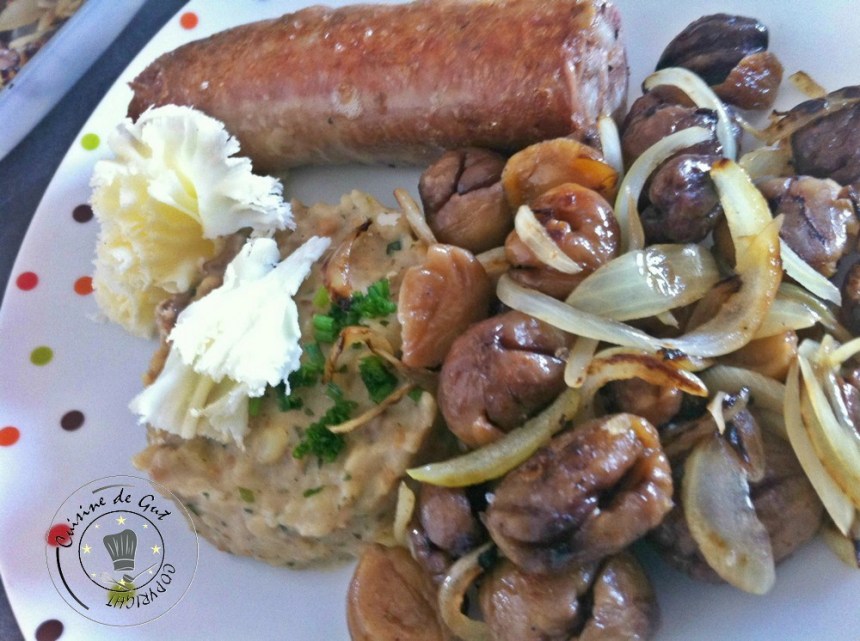 9 Andouillettes aux chataignes sauce tête de moine