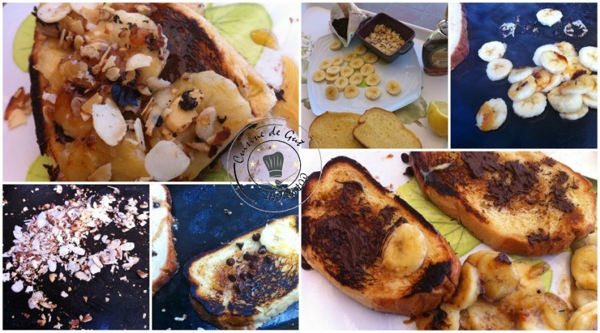 Brioche banane chocolat à la plancha cuisson