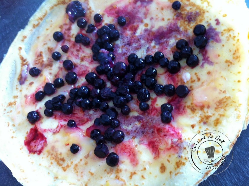 Crêpes aux myrtilles et lemon curd sans beurre