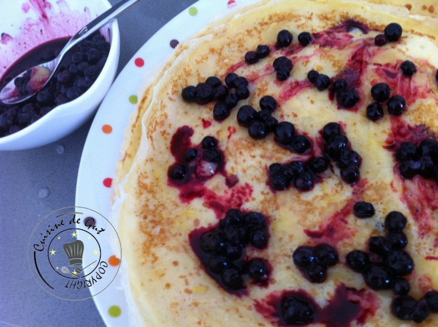 Crêpes auxmyrtilles et lemon curd