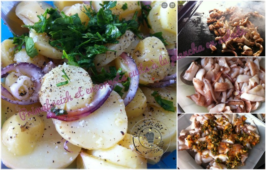 Primabreizh et encornets cuits à la plancha en salade