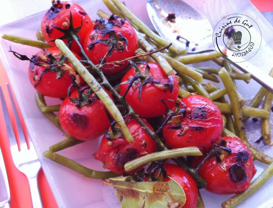 Plancha de tomates et saumon marinés bière coriandre graines de fenouil et thym frais 1