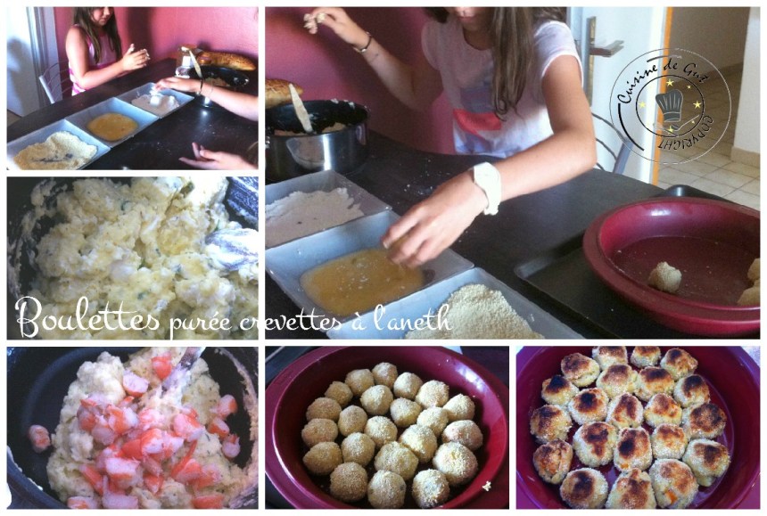 Boulettes crevettes purée Réalisation