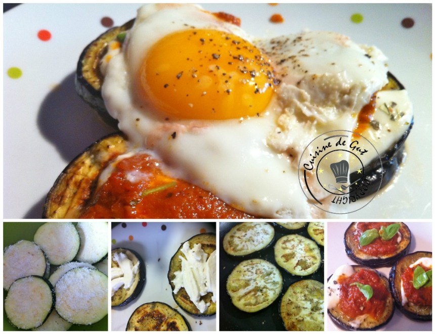 Aubergines saveurs pizza et oeuf