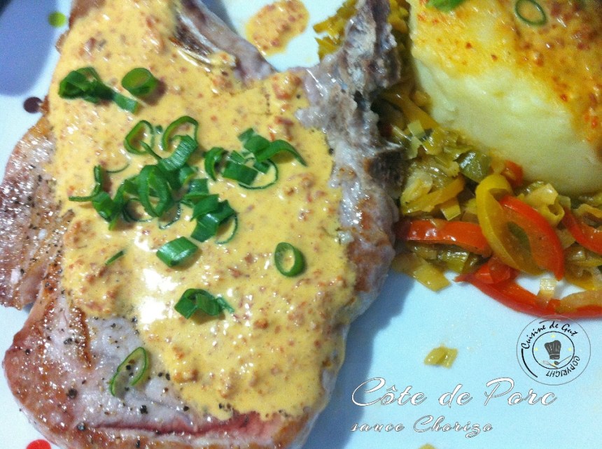 Côte de Porc sauce chorizo 2 H