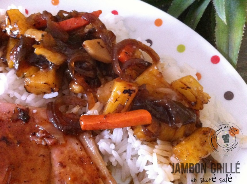 Jambon grillé en sucré salé