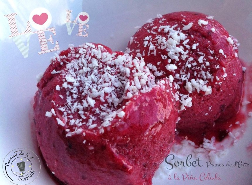 Sorbet prunes de d'Ente à la Pina Colada 1
