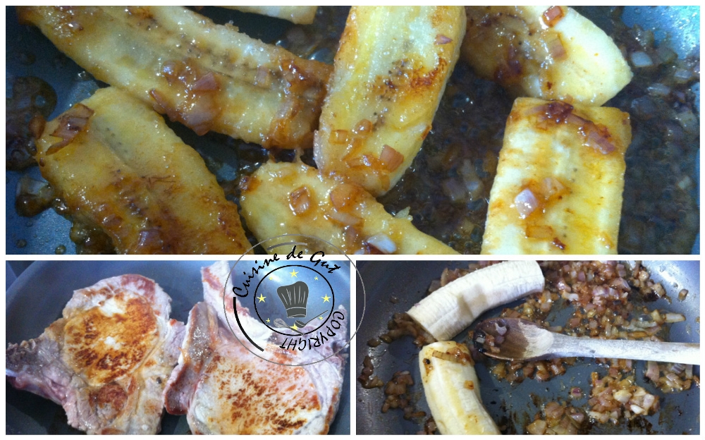 Côtes de porc et bananes caramelisées au rhum3