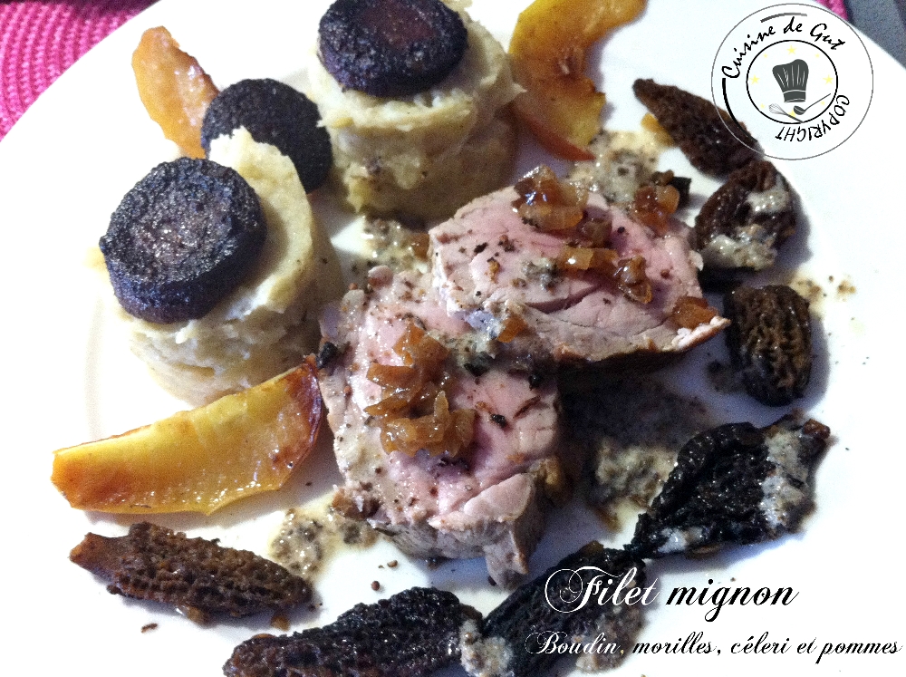 Filet mignon boudin morille céleri et pomme1