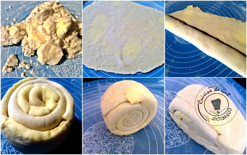 Pâte feuilletée en escargot