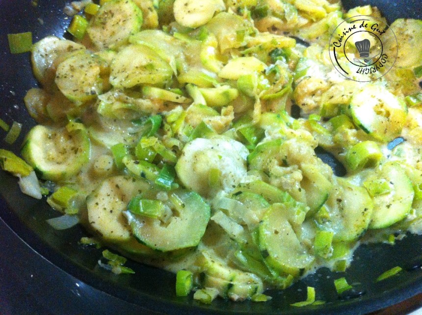 Courgettes Poireaux saveurs romarin olives
