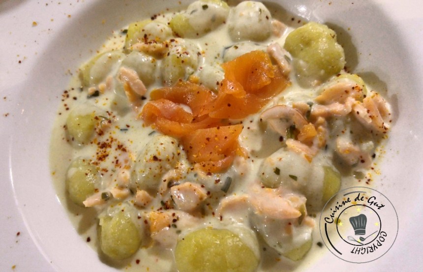 Gnocchis truite fumée sauce citron estragon1