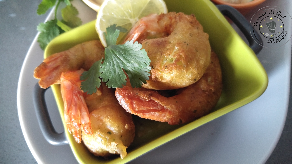 Beignets de crevettes ail et piment et sauce curry1