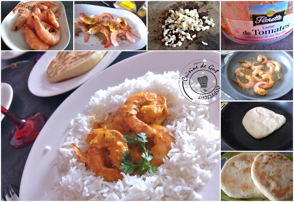 Crevettes madras et naans au fromage3