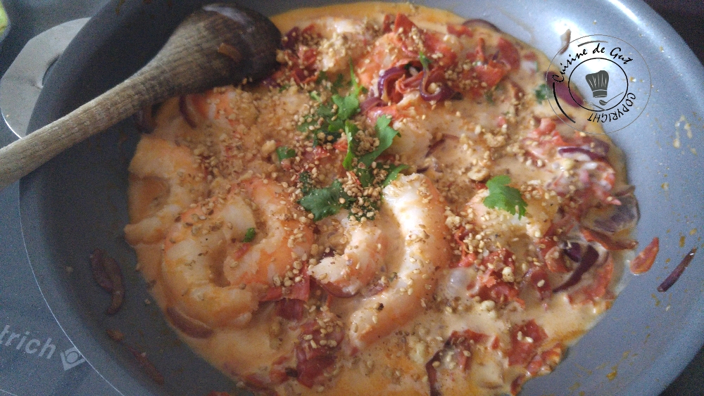 Maccheroni festonati crevette chorizo dukkah1