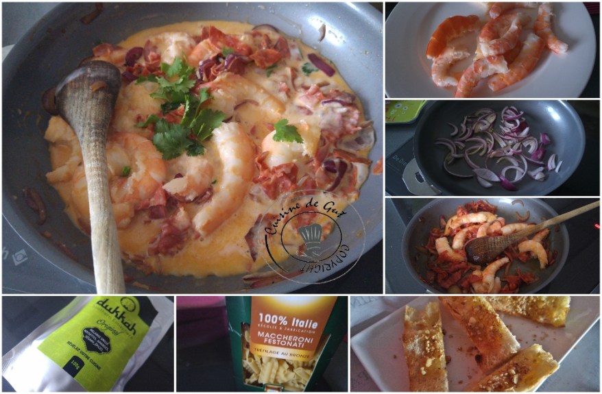 Maccheroni festonati crevette chorizo dukkah2