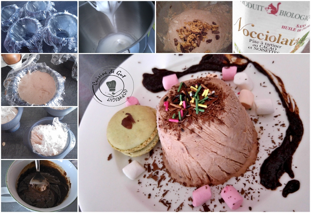 Parfait glacé à la pate a tartiner et macarrons4