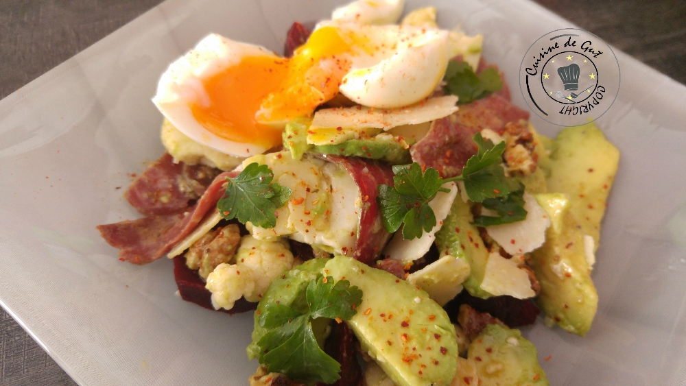 Salade fraicheur et oeuf mollet