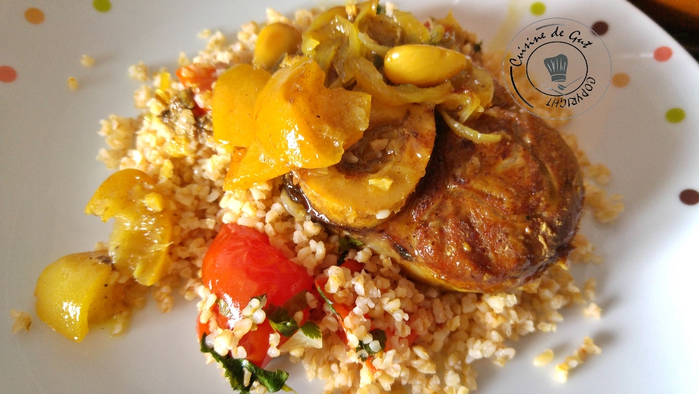 Tajine de jarrret de veau citron confit amandes1