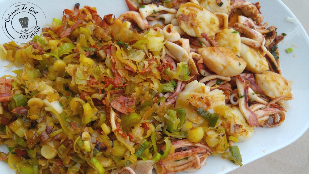 30 Plancha de fruits de mer aux poireaux et chorizo2