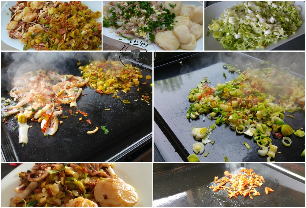 30 Plancha de fruits de mer aux poireaux et chorizo3