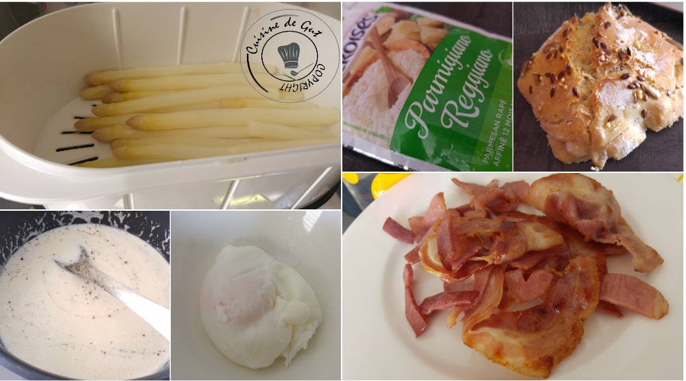 Asperges pancetta et oeuf poché à la crème de parmesan2