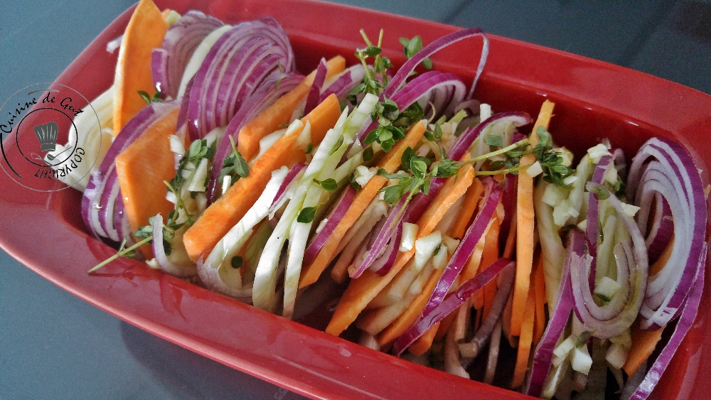 Gratin de Patates douces et fenouil au thym citron