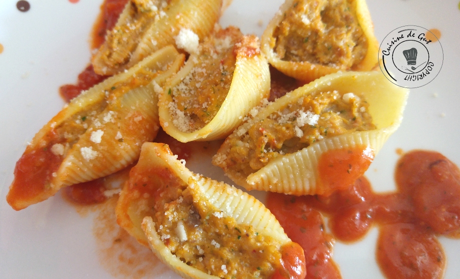 Conchiglionis farcis au riz et ratatouille1
