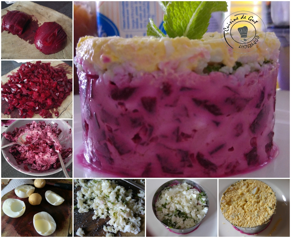 Oeuf mimosa revisité et betterave au fromage1