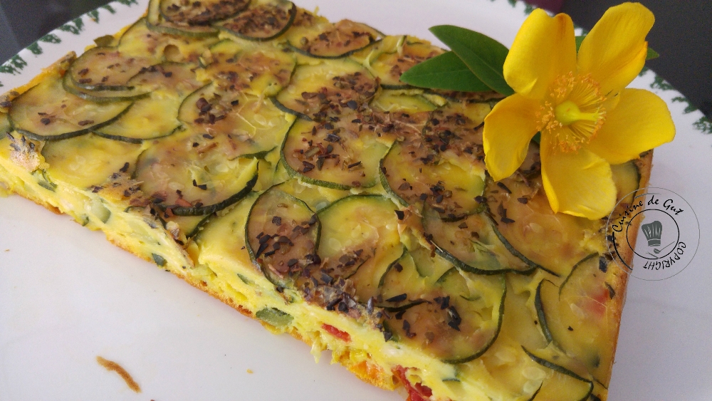 GATEAU DE COURGETTES CHEVRE ET TOMATE AU COLOMBO
