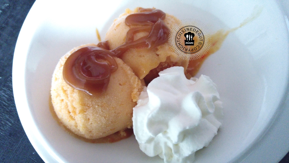 Sorbet pêches abricots au caramel