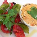 hampignons farcis houmous de poivron et terrine de&nbsp;saumon