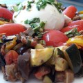 Légumes confits au four et&nbsp;burrata